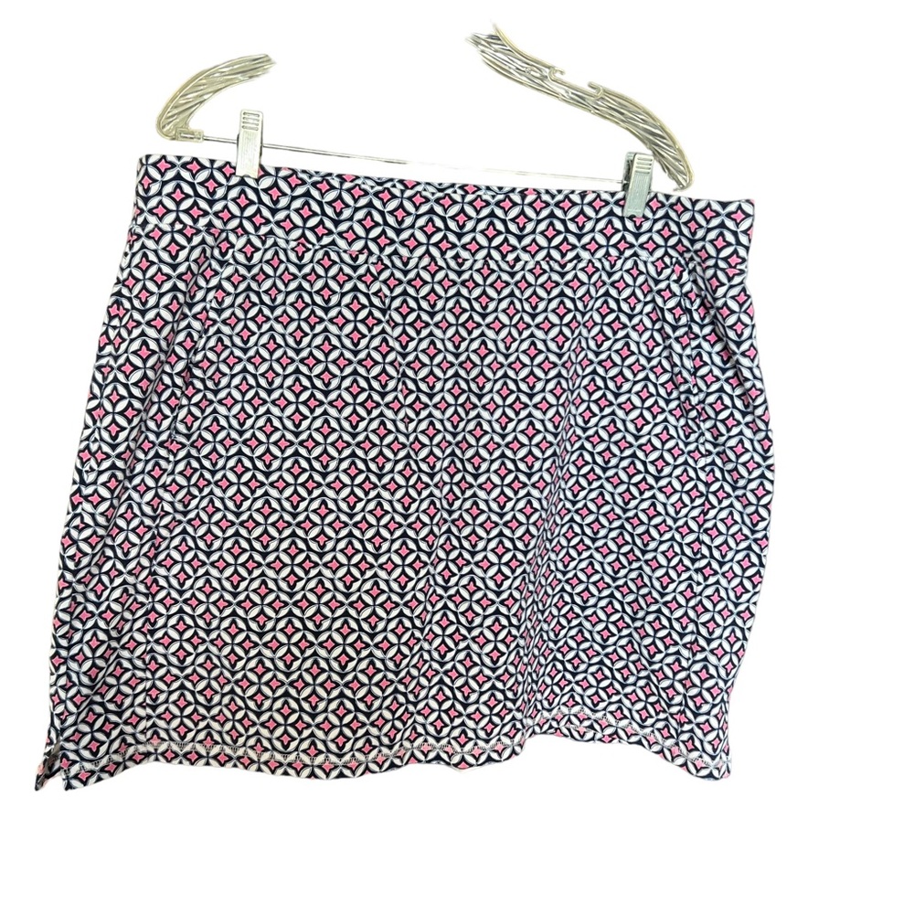 T by Talbots Skort 2X Pullon Blue Pink Geometric Design